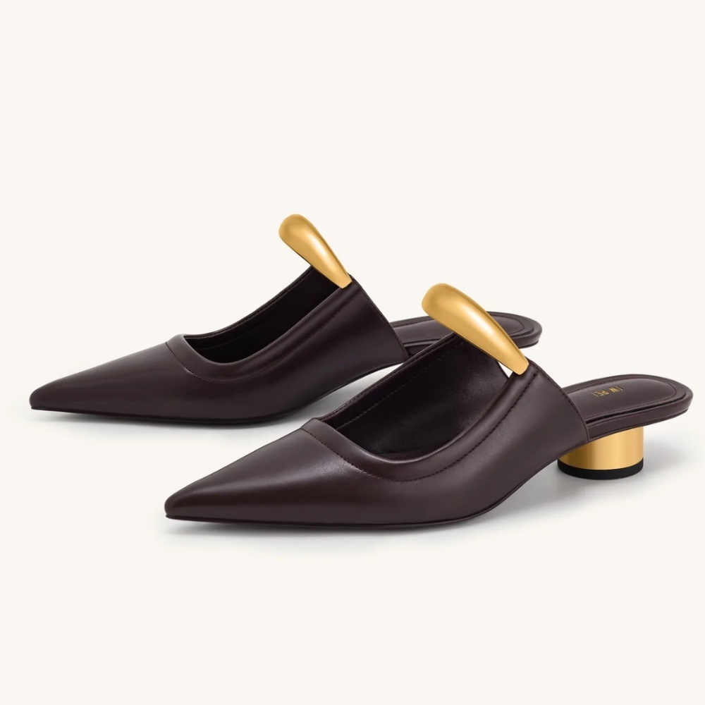 HELENA PIERCED MULES- CLARET RED